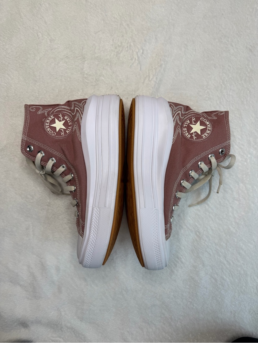 Converse Chuck Taylor Platform High Top Sneakers in Dusty Rose and White